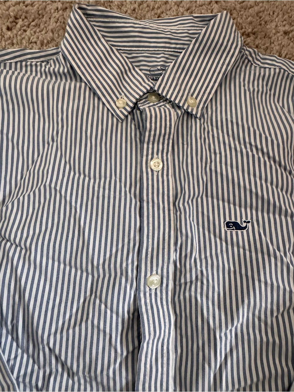Vineyard Vines Blue and White Striped Button-Down Shirt